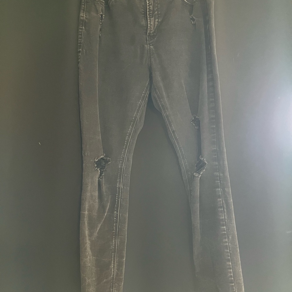 Old Navy Distressed Charcoal Skinny Jeans